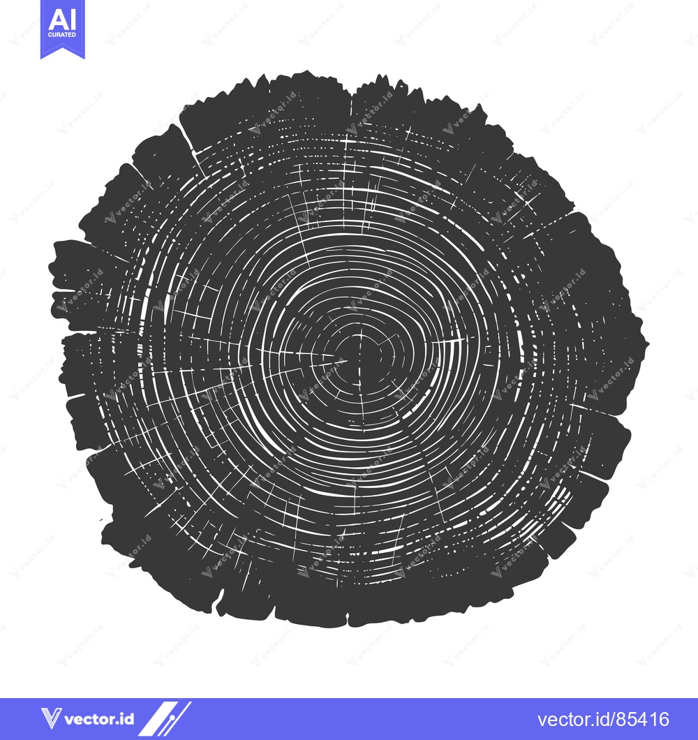 Premium Vector of A Detailed Cross-Section of a Tree Trunk Showing Growth Rings