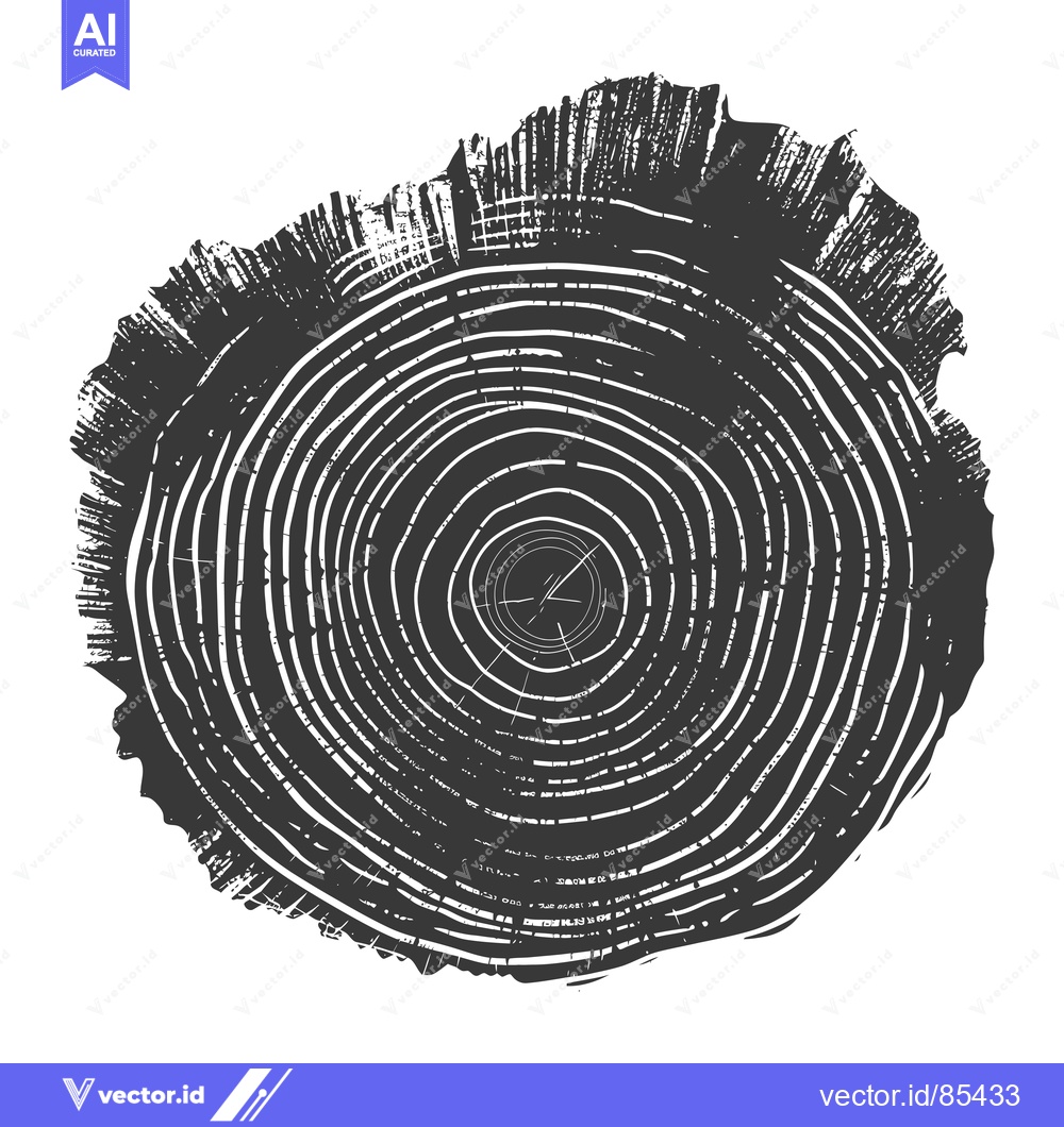 Premium Vector dari A close-up view of a tree trunk cross-section, showcasing concentric g