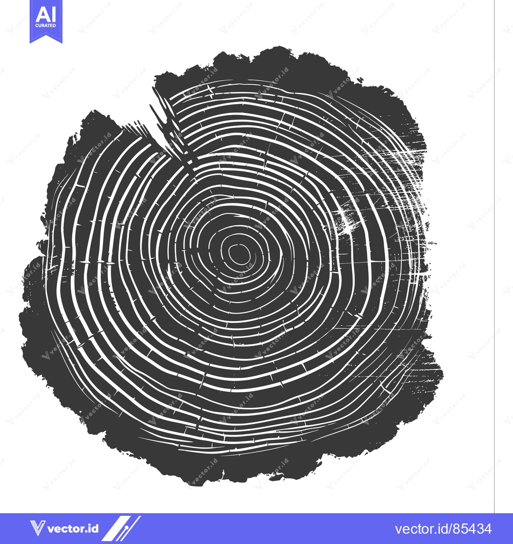 Premium Vector dari A Detailed Cross-Section of a Tree Trunk Revealing Growth Rings