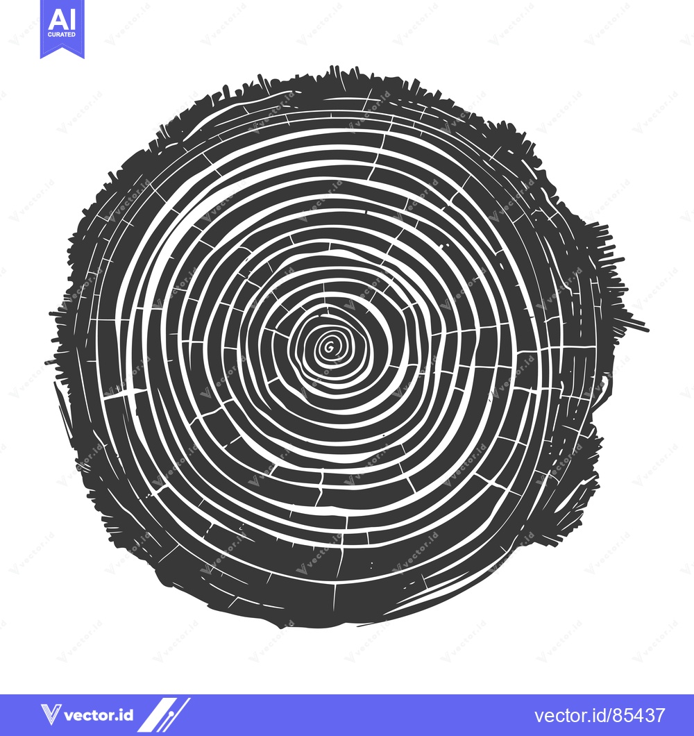 Premium Vector of Cross-section of a tree trunk with visible growth rings