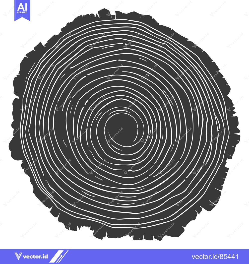 Premium Vector of Cross-section of a tree trunk showing annual rings