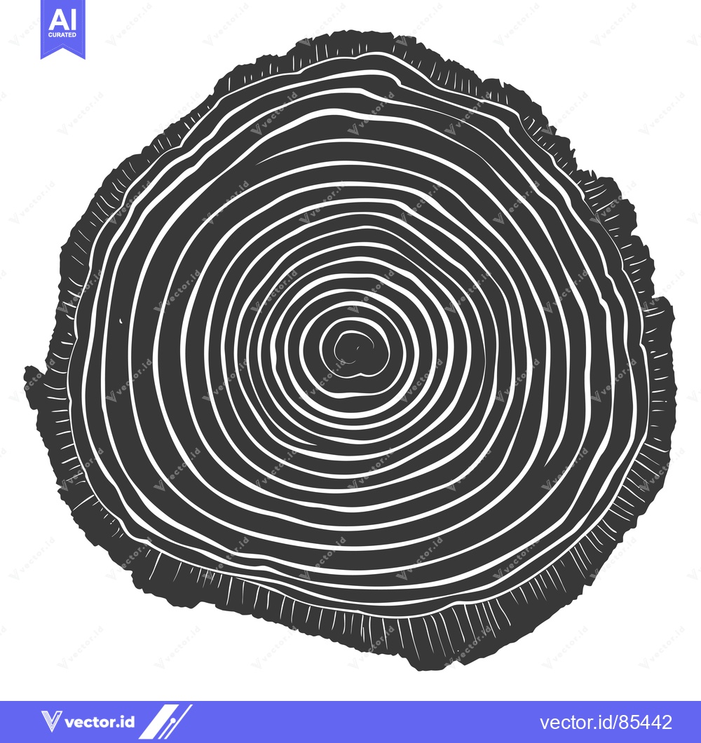 Premium Vector of Cross-section of a tree trunk with visible growth rings