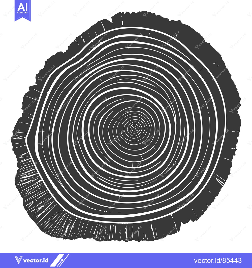 Premium Vector of Cross-section of a tree trunk with concentric rings