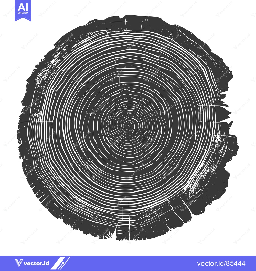 Premium Vector dari A close-up image of a tree stump with concentric rings and a rough tex