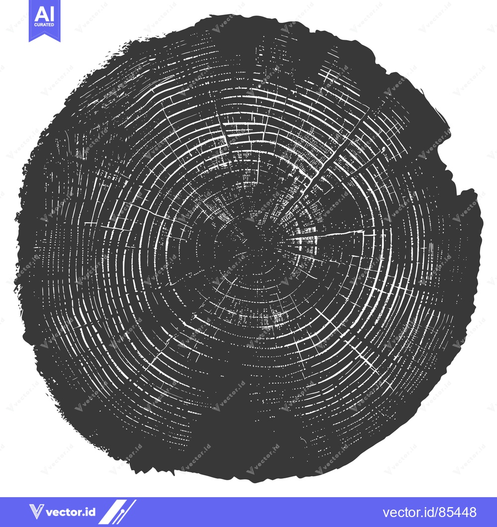Premium Vector dari A Cross-Section of a Tree Trunk with Growth Rings