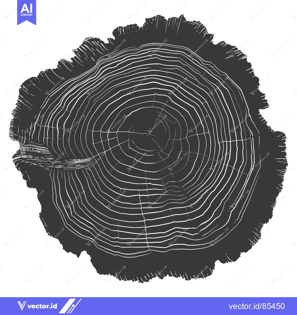 Premium Vector dari A Detailed Cross-Section of a Tree Trunk Showing Growth Rings