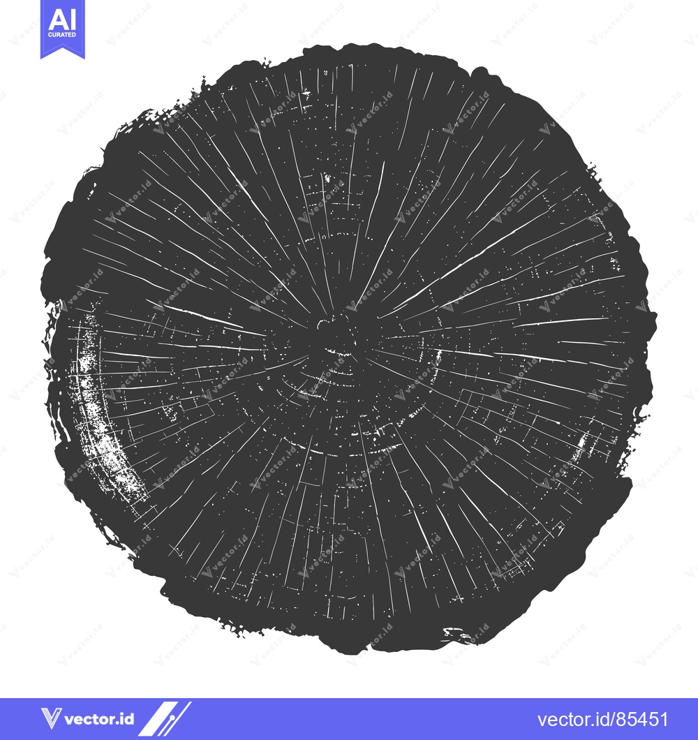 Premium Vector of Black and White Circular Wood Grain Texture