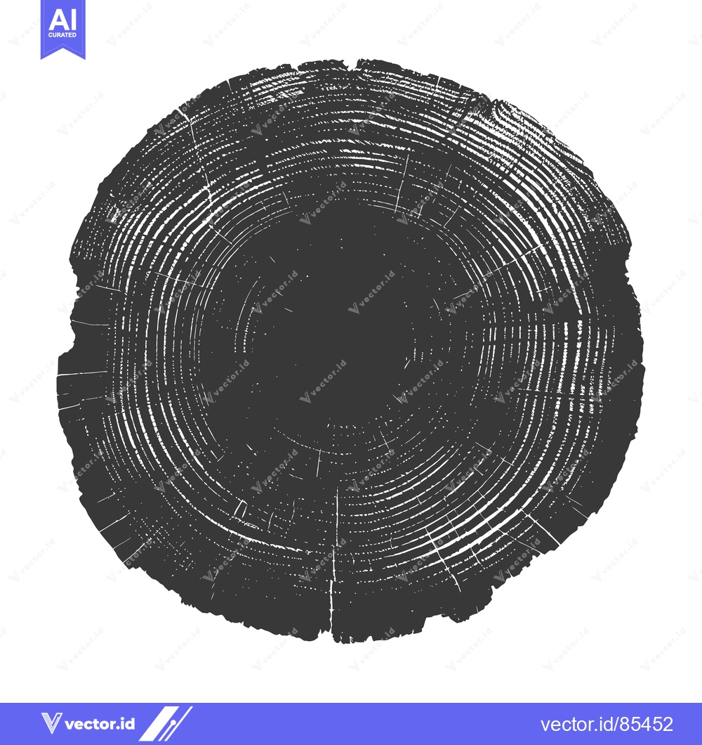 Premium Vector dari Cross-section of a tree trunk with visible rings