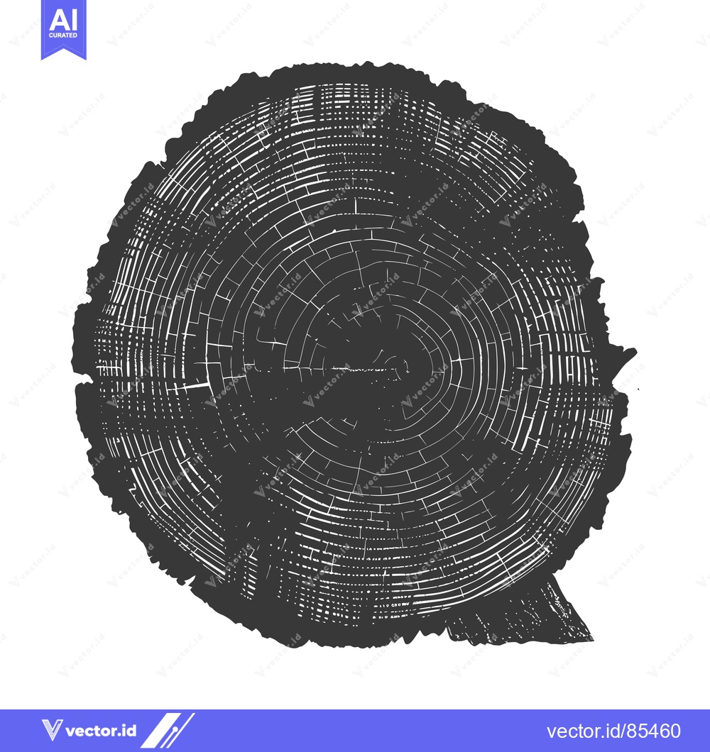 Premium Vector dari A Detailed Cross-Section of a Tree Trunk Showing Growth Rings