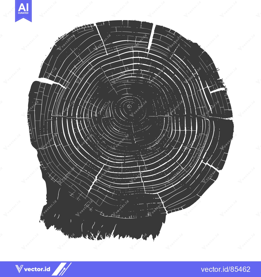 Premium Vector dari A Detailed Close-up of a Cross-Section of a Tree Trunk