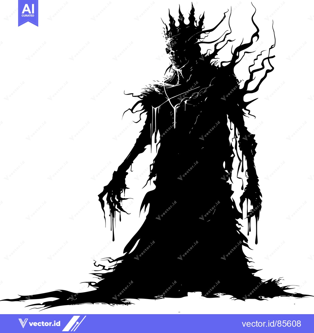 Premium Vector dari Silhouette of a Crowned, Decaying, and Spiky Figure