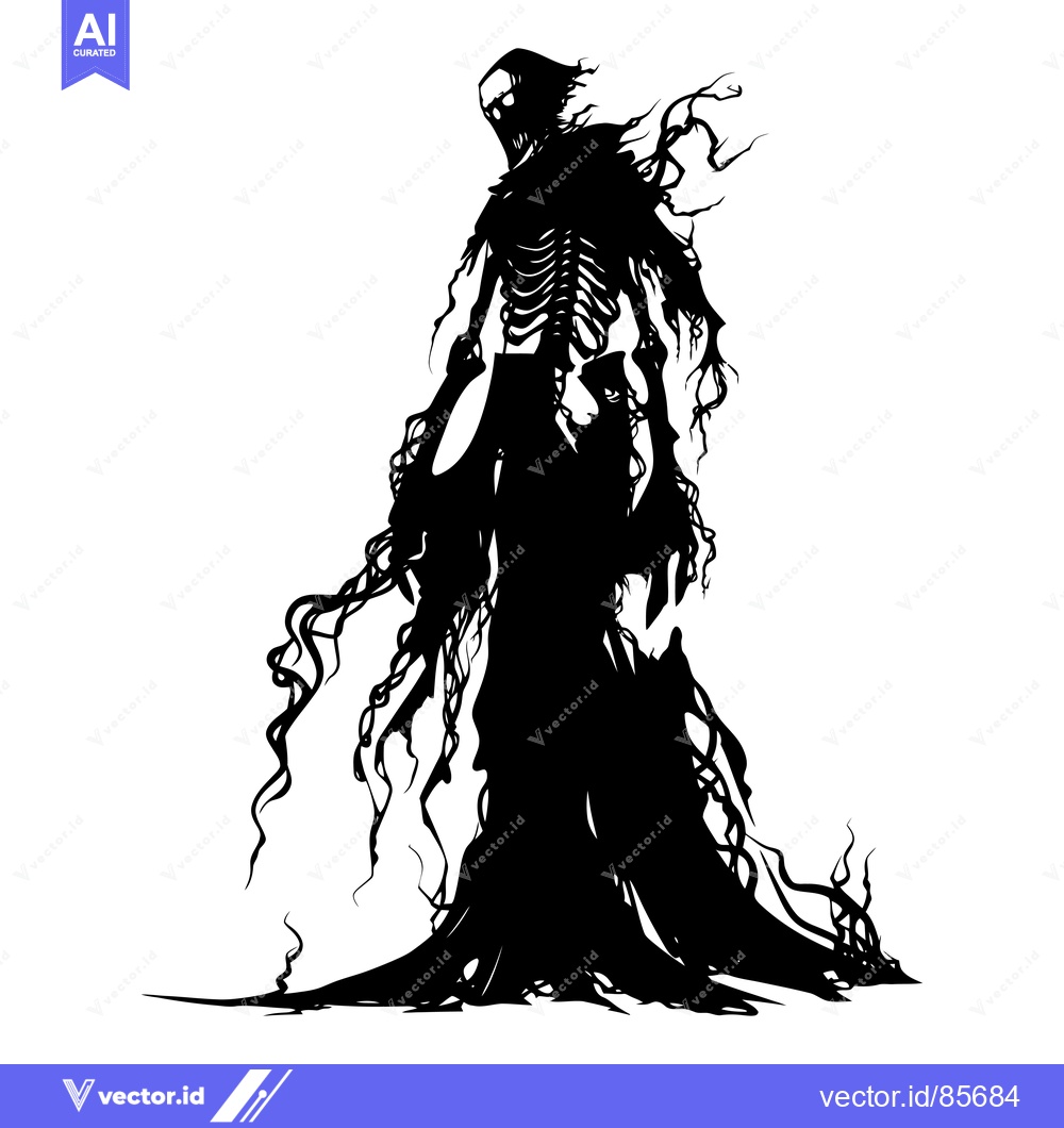 Premium Vector dari A Monochromatic Silhouette of a Spectral Figure