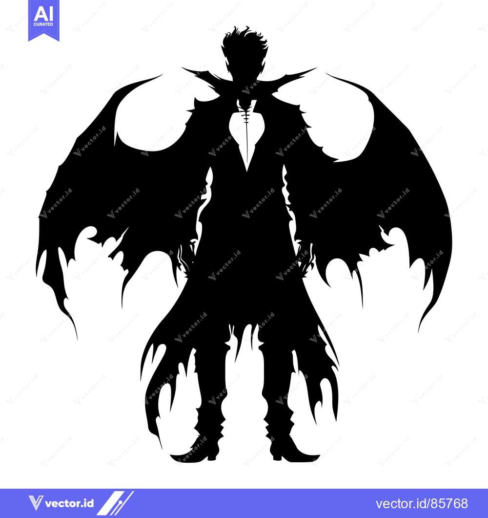 Premium Vector dari Silhouette of a Man with Wings in a Dramatic Pose