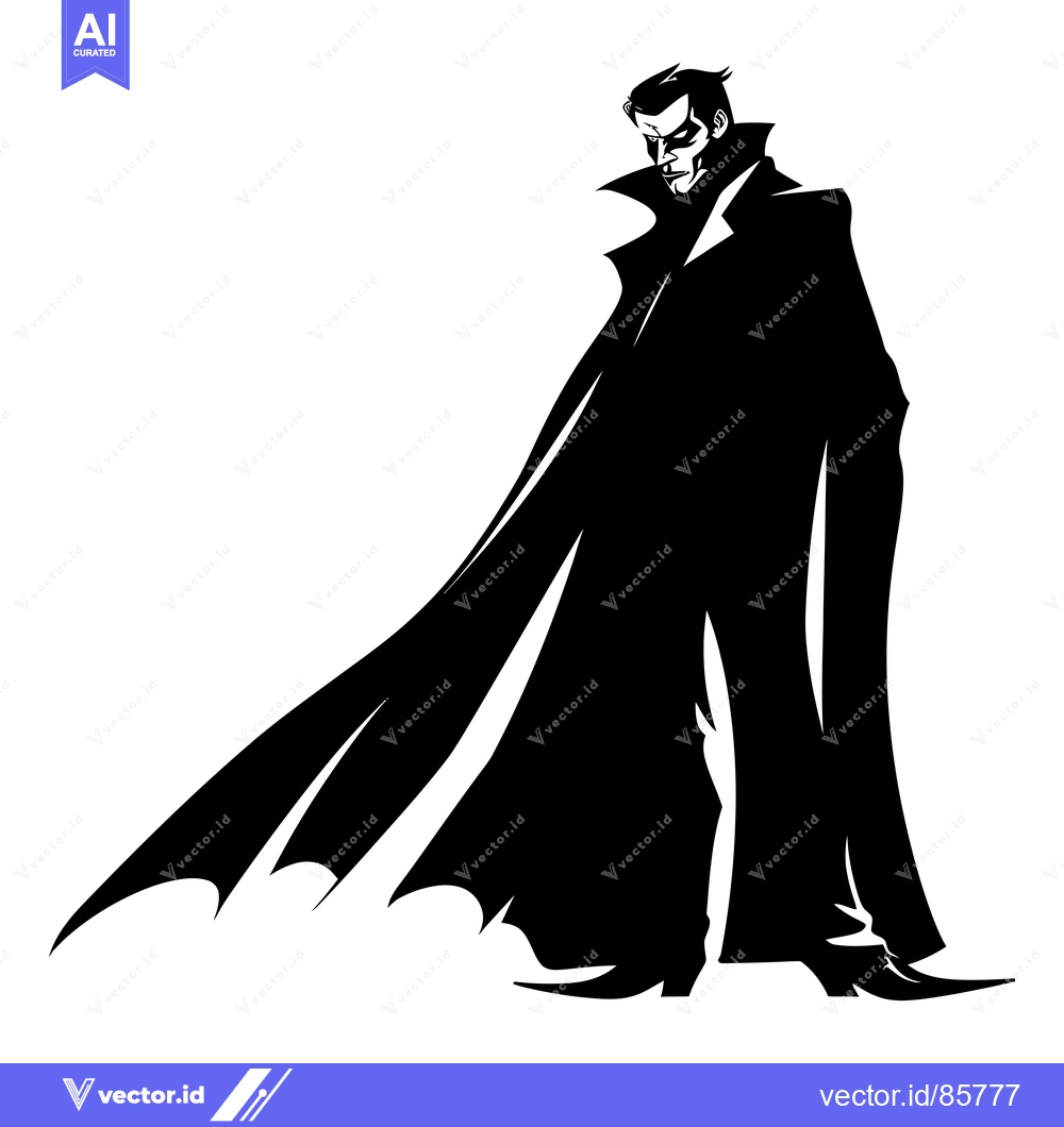 Premium Vector of Silhouette of a Man Wearing a Long Cape