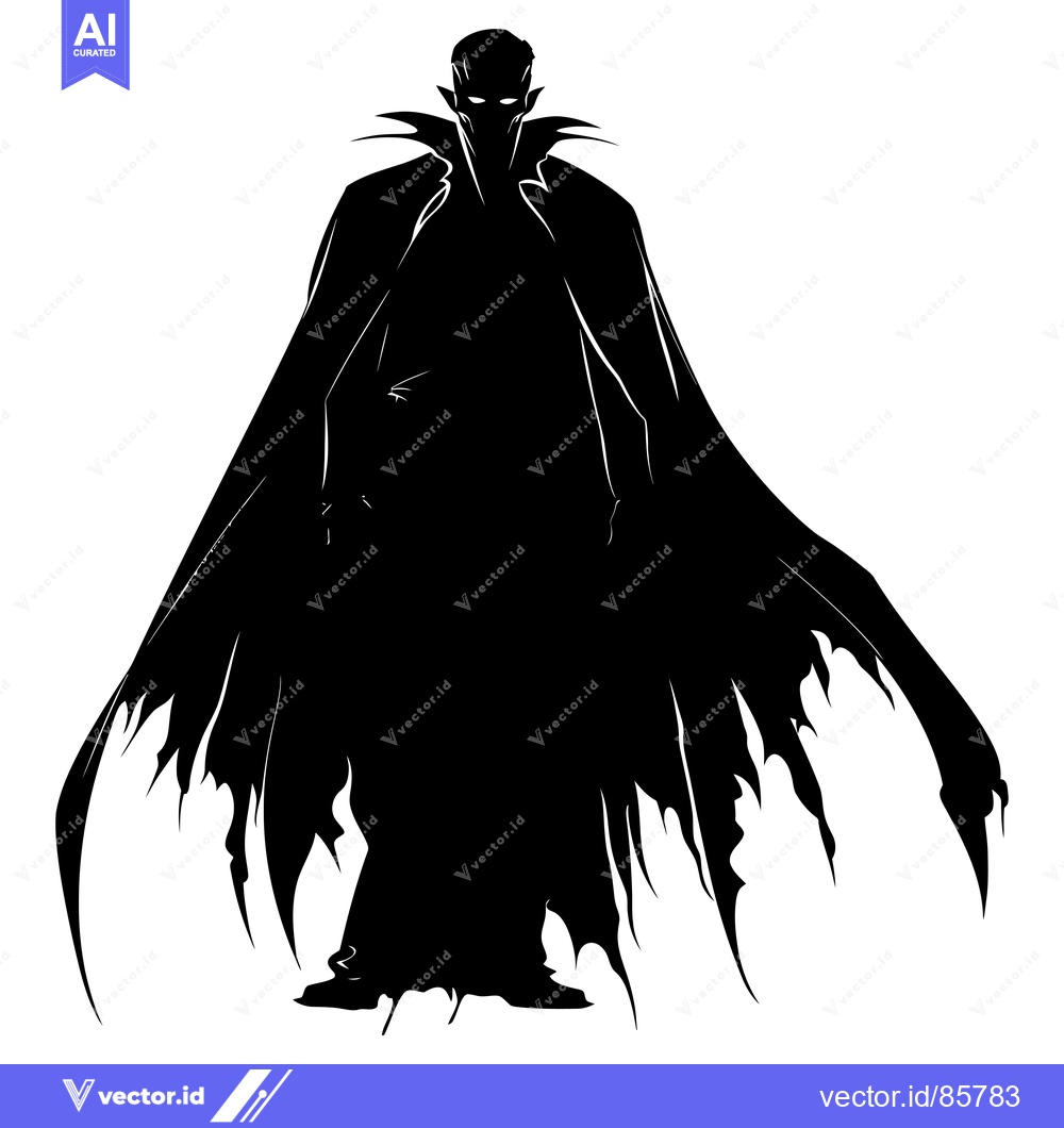 Premium Vector dari Silhouette of a Vampire in a Cape