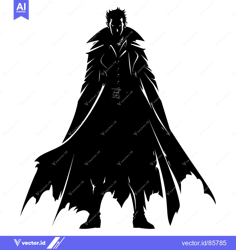 Premium Vector of Silhouette of a Man in a Long Coat