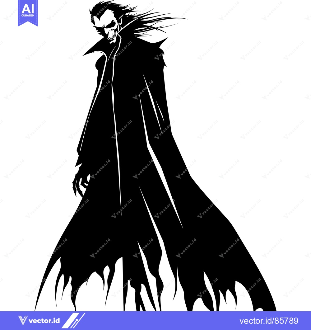 Premium Vector dari Silhouette of a Grim Reaper with a Long Cape