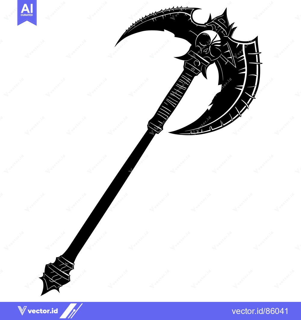 Premium Vector dari A Black and White Illustration of a Spiked and Skull-Adorned Fantasy A