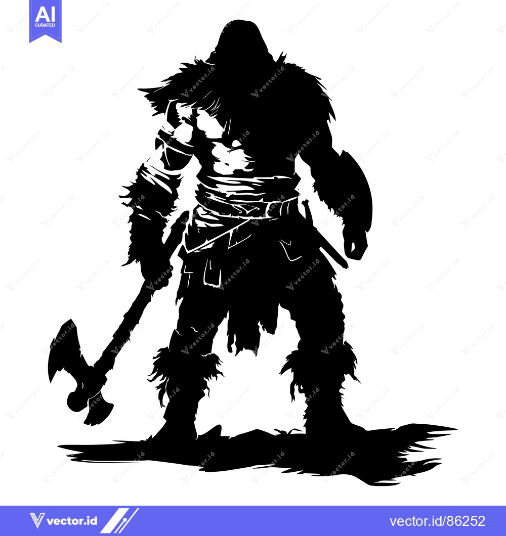 Premium Vector of Silhouette of a Viking Warrior Holding an Axe