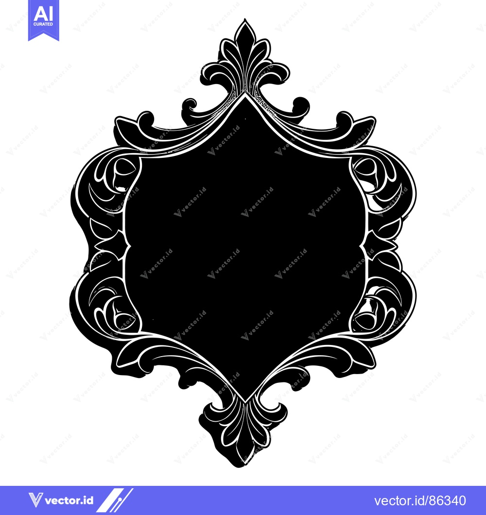 Premium Vector dari Ornate Black and White Floral Frame
