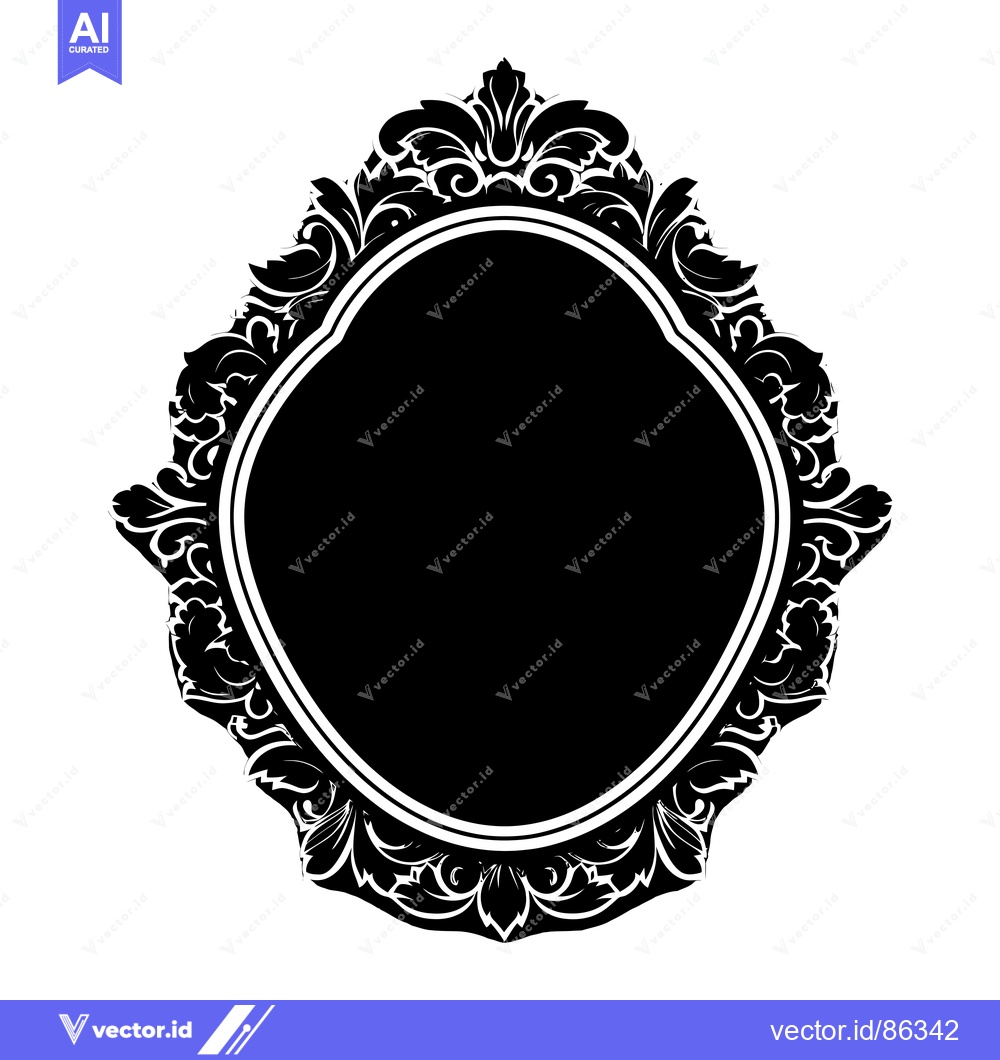 Premium Vector of Ornate Black and White Frame with Detailed Floral Motifs