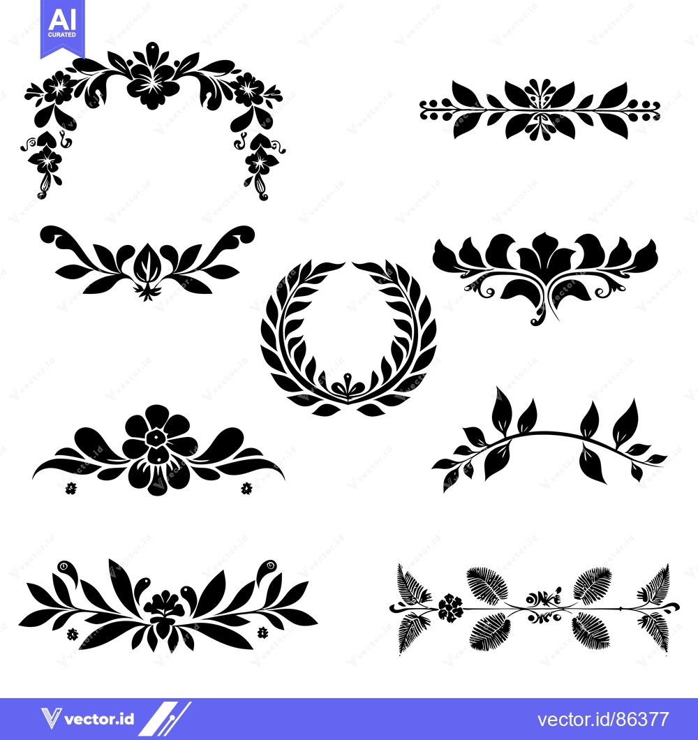Premium Vector dari Collection of Floral and Leaf Design Elements