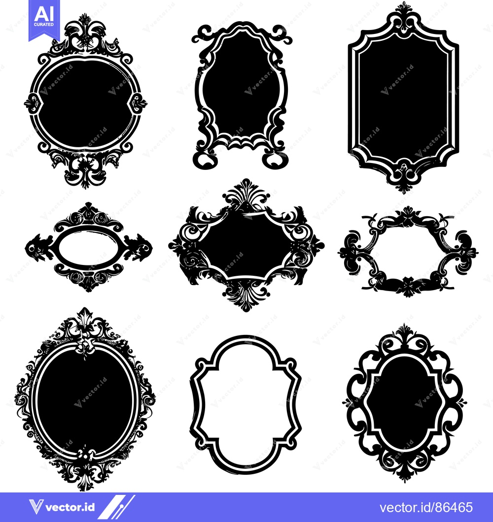Premium Vector of Nine Ornate Frames with Intricate Detail