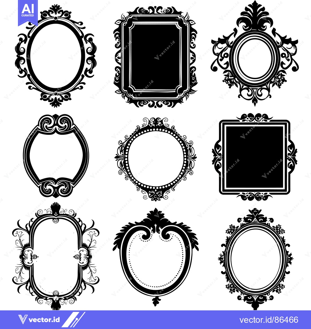 Premium Vector dari Nine Ornamental Frames with Intricate Detail