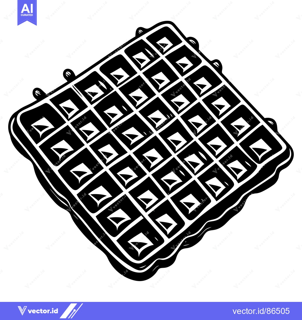 Premium Vector dari Black and White Illustration of a Square Waffle