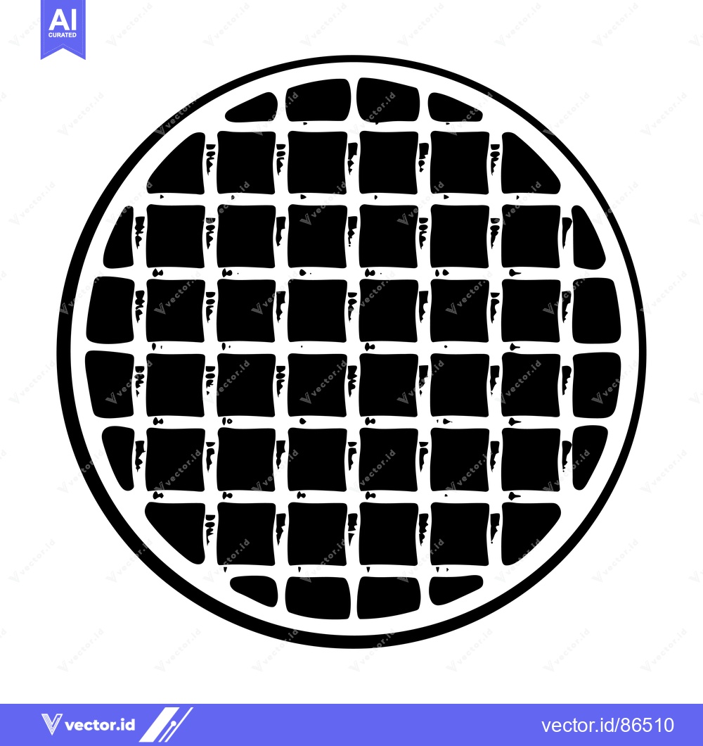Premium Vector dari A Black and White Illustration of a Waffle