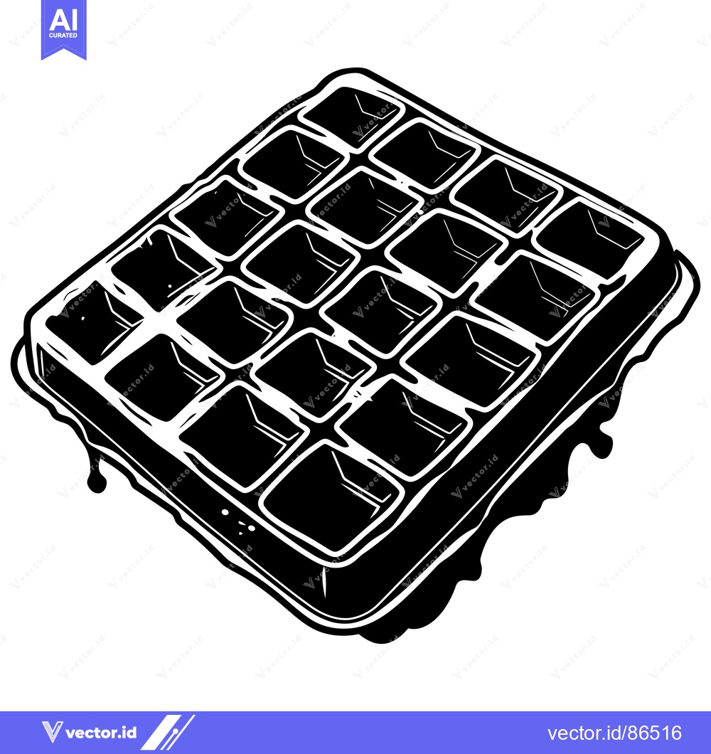 Premium Vector dari Melted Black and White Waffle