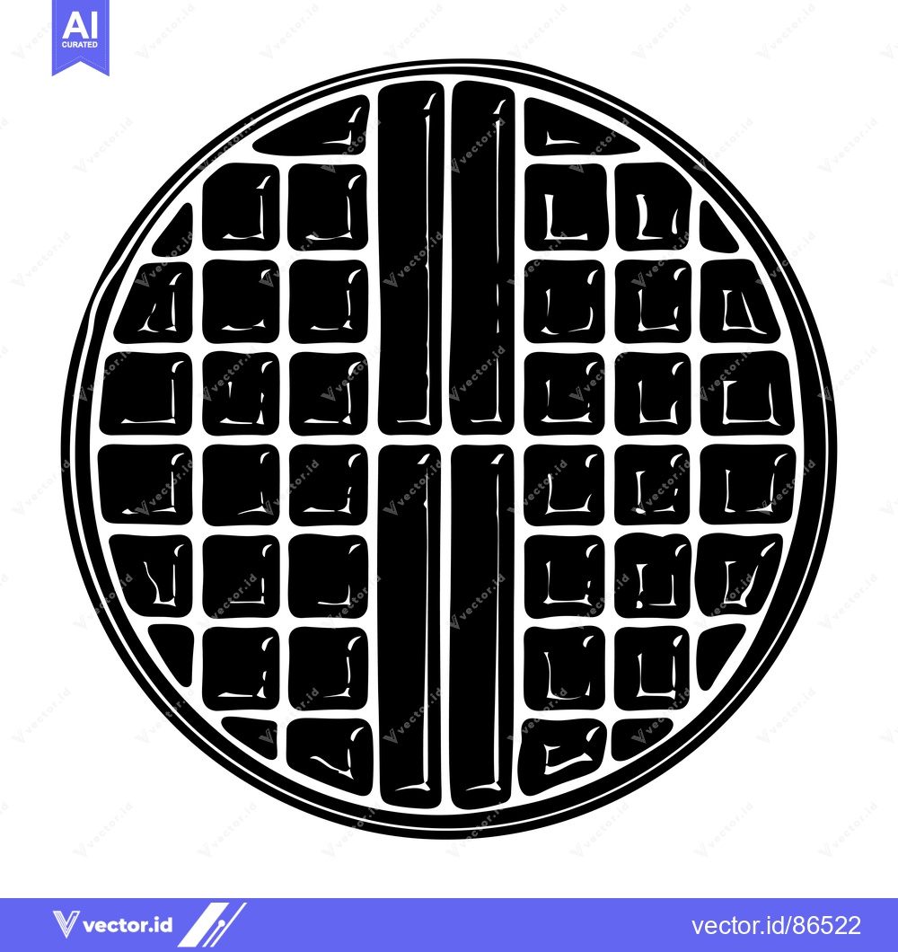 Premium Vector dari Black and White Illustration of a Waffle