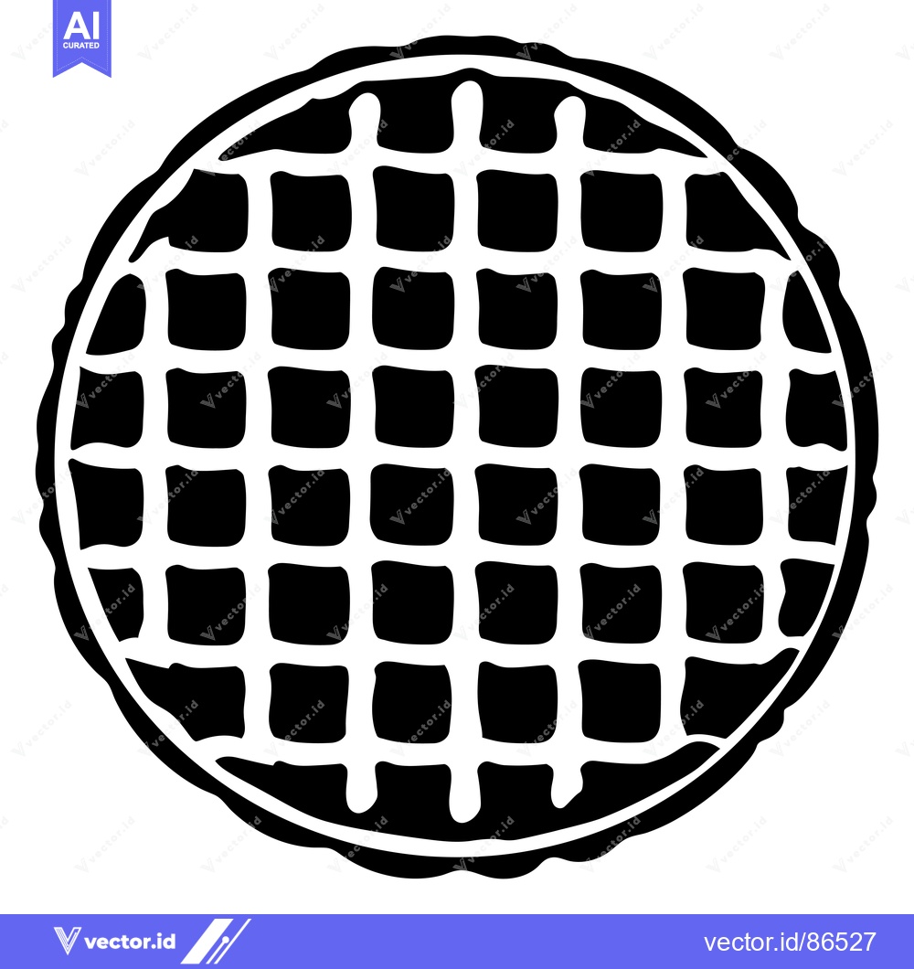 Premium Vector dari Black and White Illustration of a Waffle