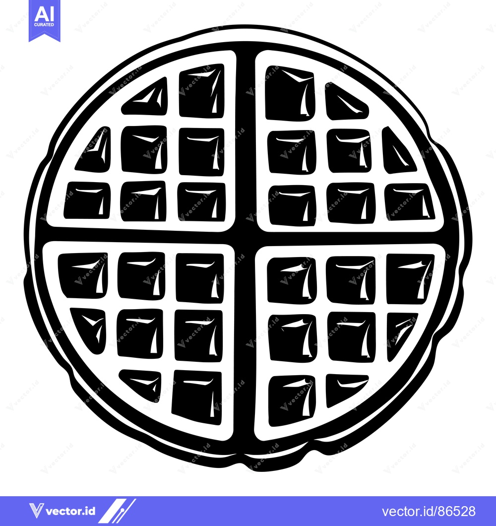 Premium Vector dari A Black and White Illustration of a Waffle