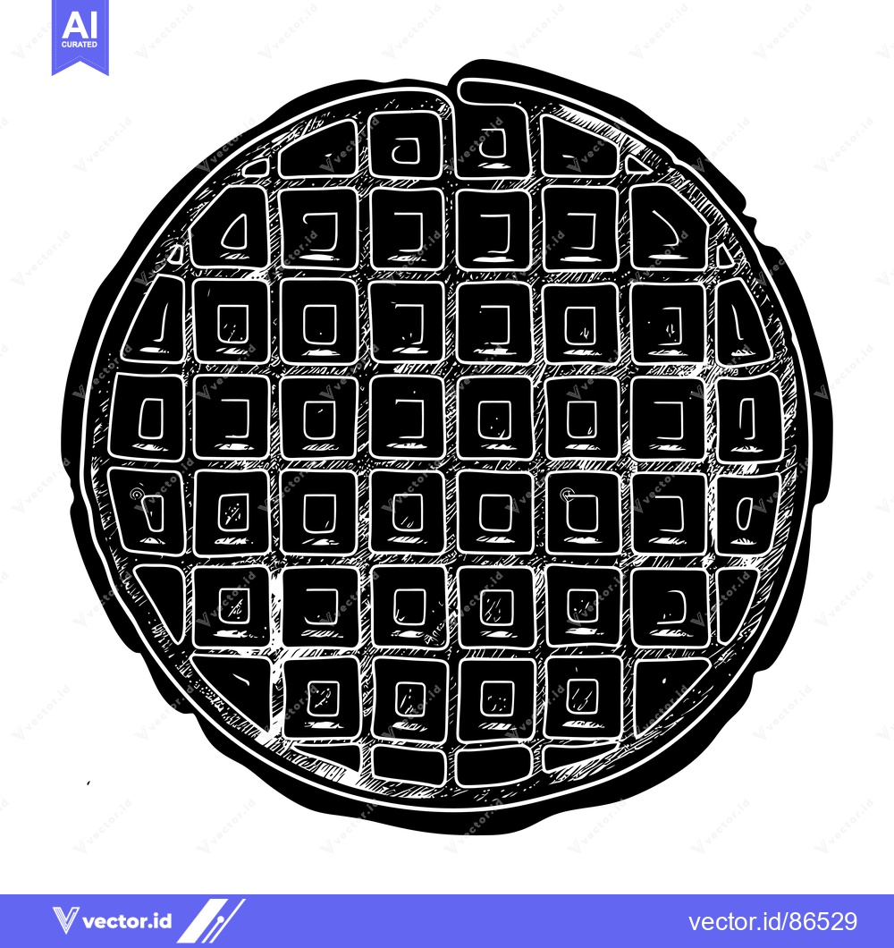 Premium Vector of Hand-Drawn Illustration of a Waffle