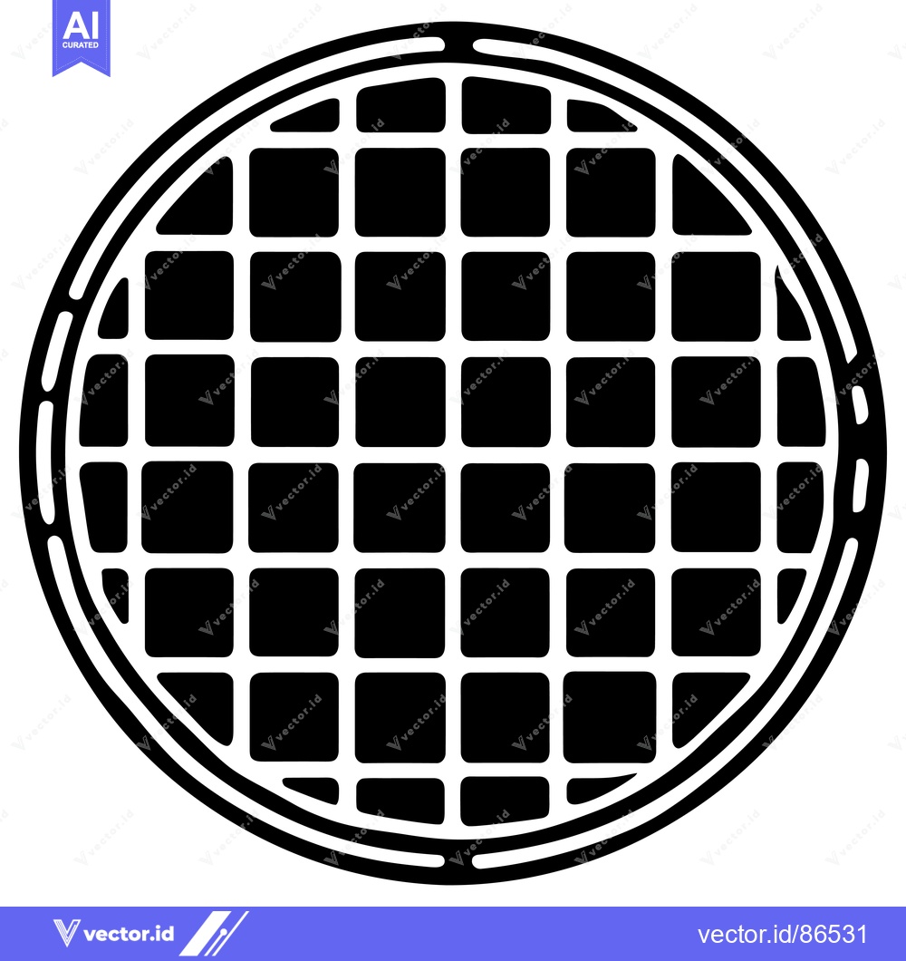 Premium Vector of Black and white circular grid pattern with a thick border