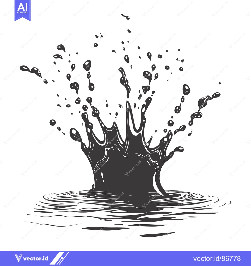 Premium Vector dari Black Ink Droplet Splashing into Water