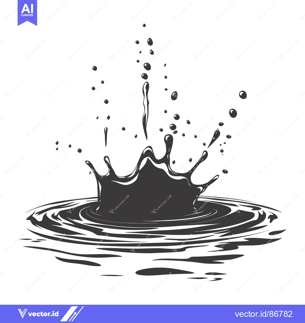 Premium Vector of A Drop of Liquid Splashing and Creating Ripples
