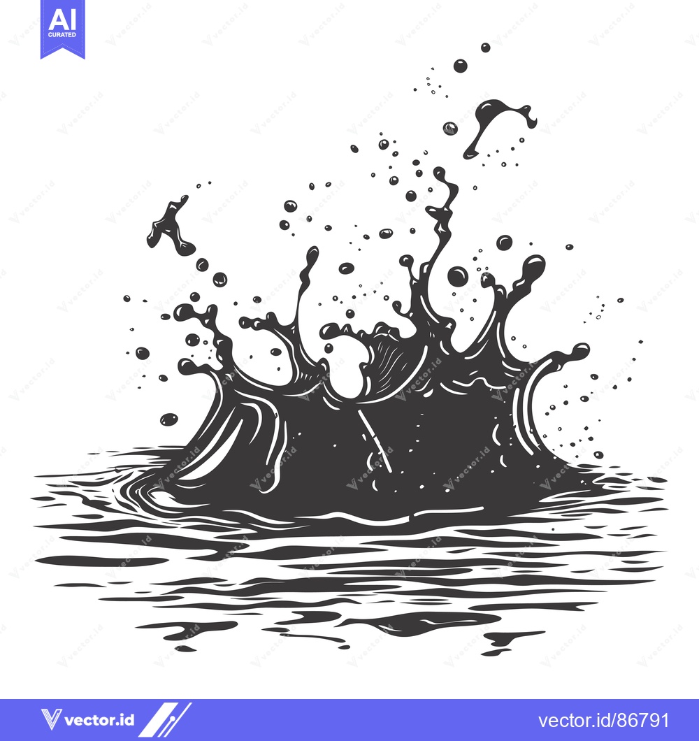 Premium Vector dari Black and White Ink Splash in Water