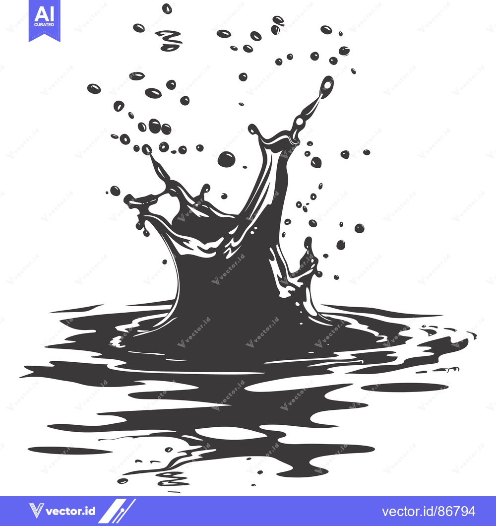 Premium Vector dari Black and White Ink Splash Illustration