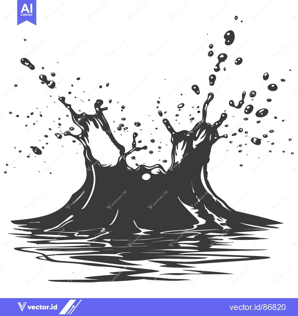Premium Vector dari Black and White Ink Splash Illustration
