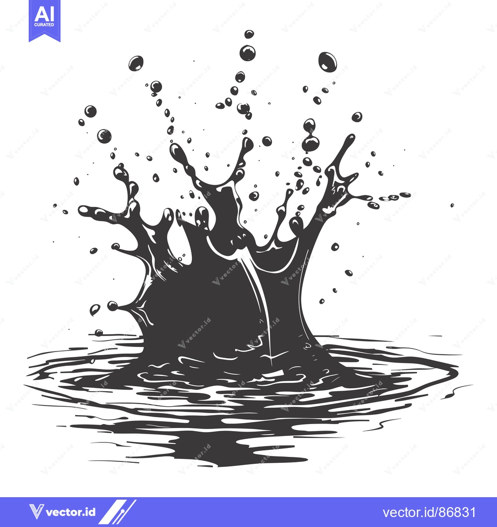 Premium Vector dari Ink Drop Splashing and Creating Ripples in Water