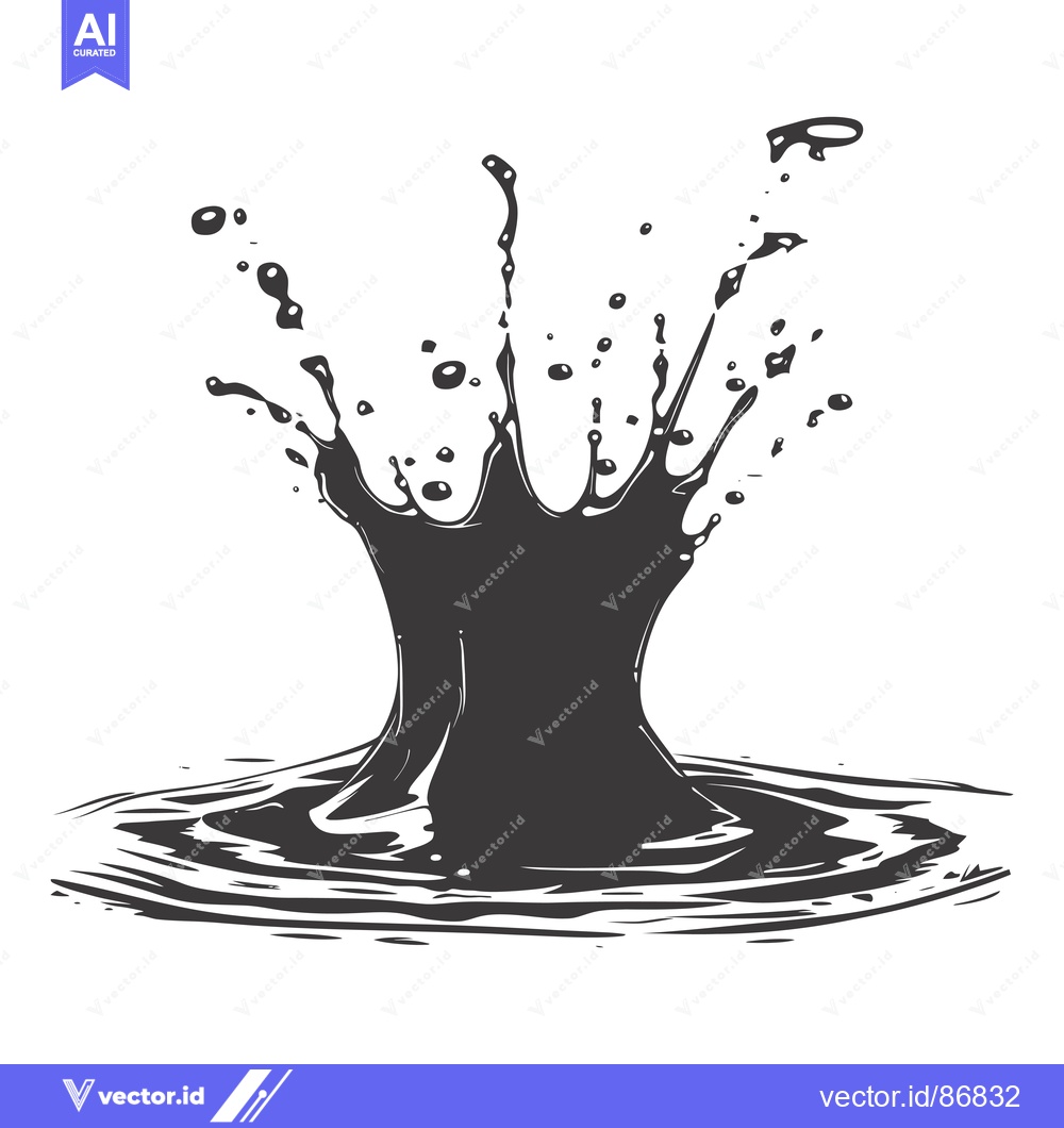 Premium Vector dari A Single Drop of Liquid Splashing and Creating Ripples in Water