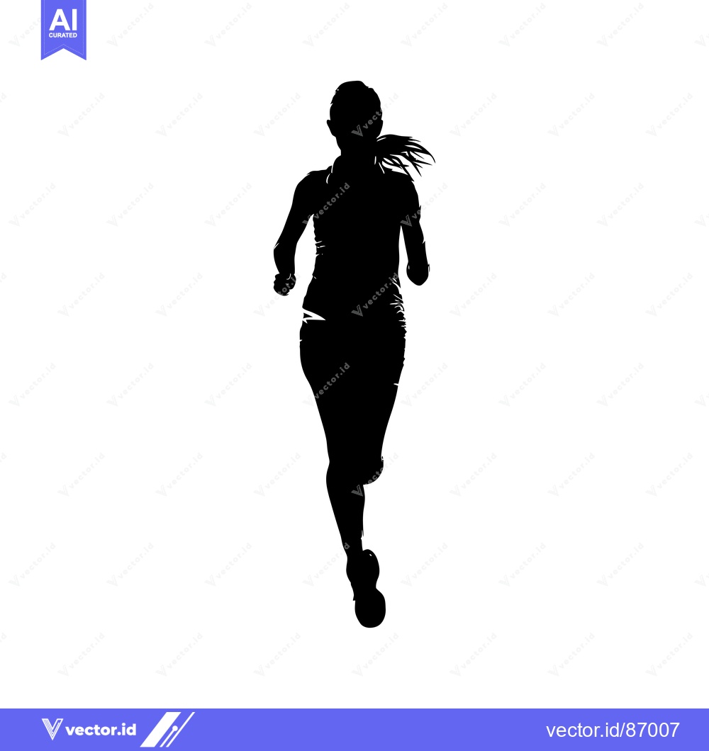 Premium Vector of Silhouette of a Woman Running Forward