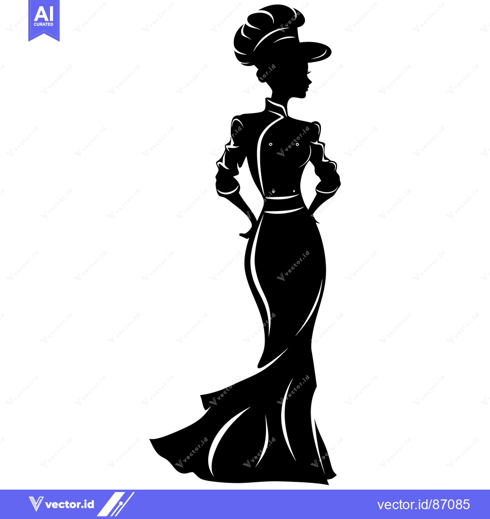 Premium Vector dari Silhouette of a Woman in a Chef's Uniform and Hat