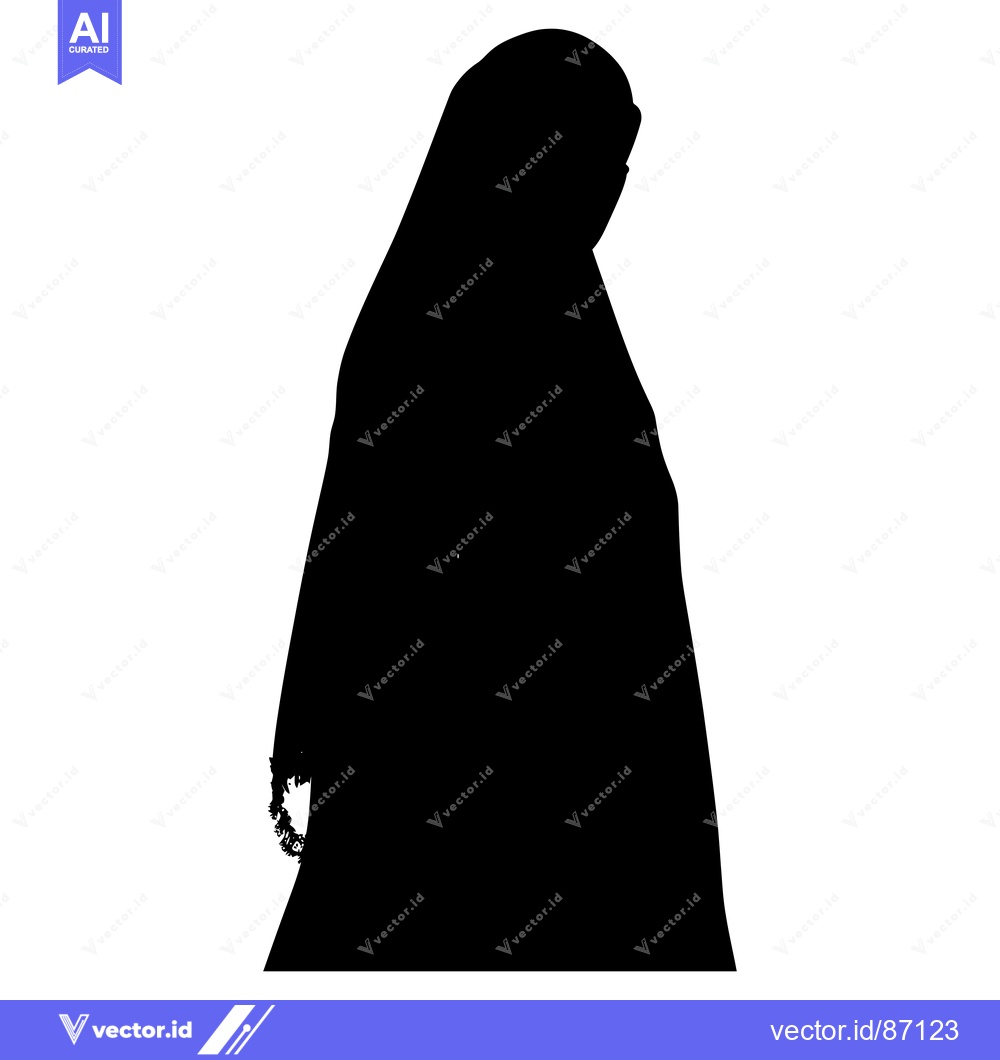 Premium Vector dari Silhouette of a Woman Wearing a Hijab