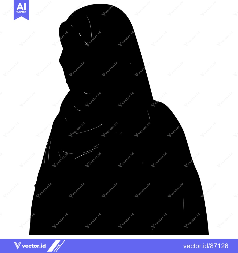 Premium Vector of Silhouette of a Woman Wearing a Hijab