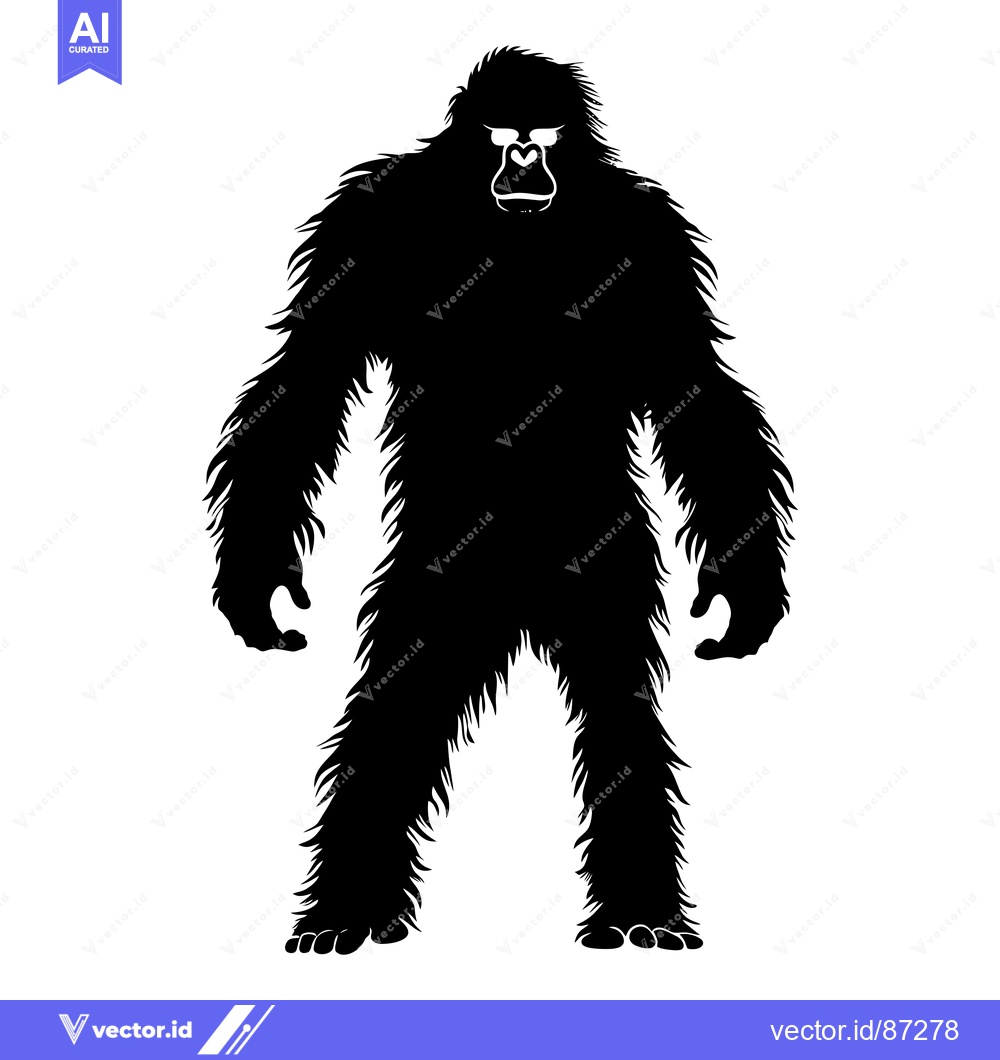 Premium Vector of Silhouette of a Bigfoot Wearing Sunglasses