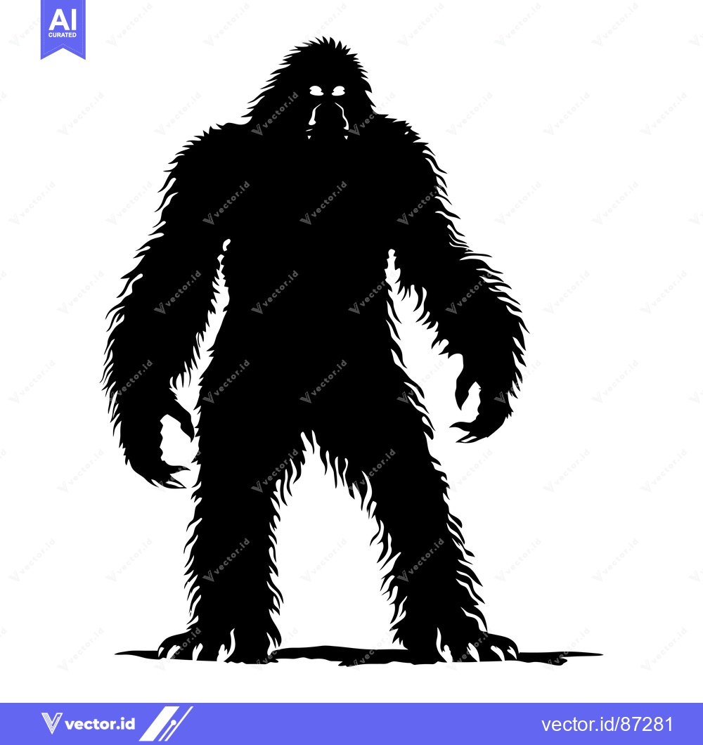 Premium Vector dari Silhouette of a Bigfoot-like Creature Standing Tall