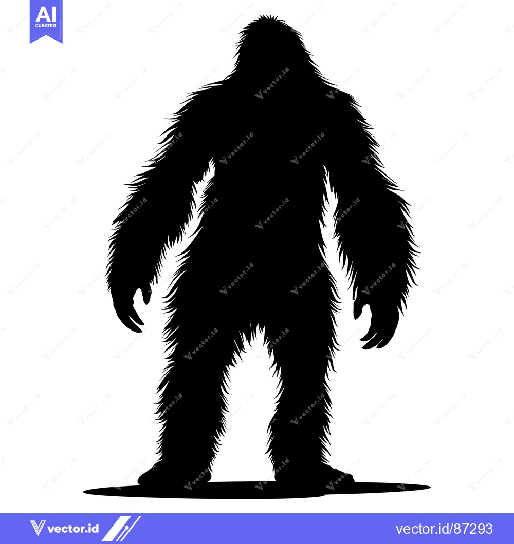 Premium Vector dari Silhouette of a Furry, Upright, Humanoid Creature